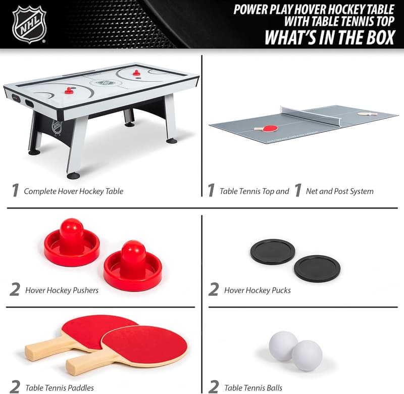 2-in-1 Air Hockey & Table Tennis Game Table for Family Fun