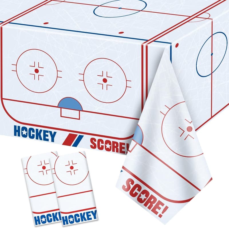 Hockey Birthday Table Covers - 2 Pack Disposable Plastic
