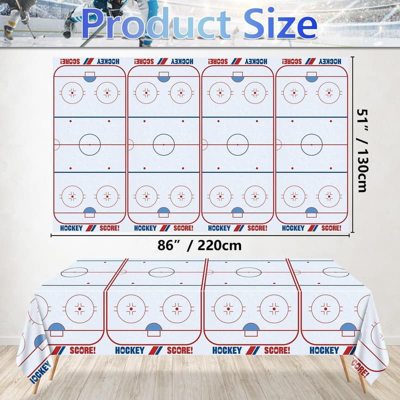 Hockey Birthday Table Covers - 2 Pack Disposable Plastic