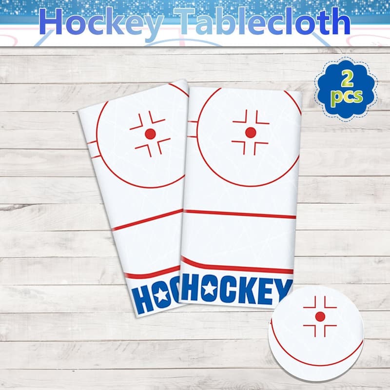 Hockey Birthday Table Covers - 2 Pack Disposable Plastic