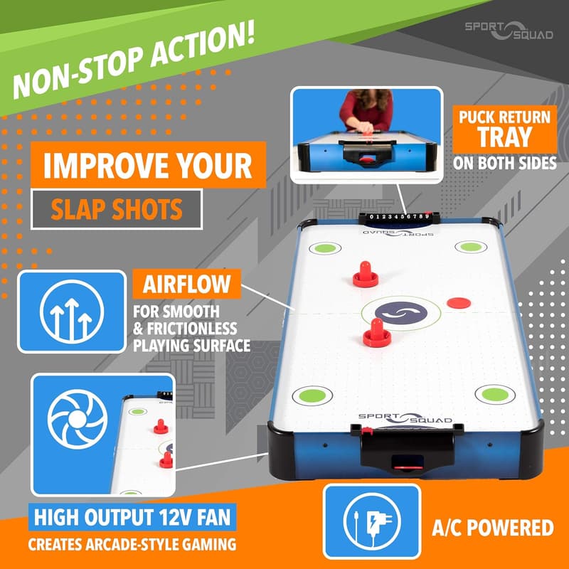40-Inch Air Hockey Table for Kids and Adults - Includes 2 Pushers & Pucks