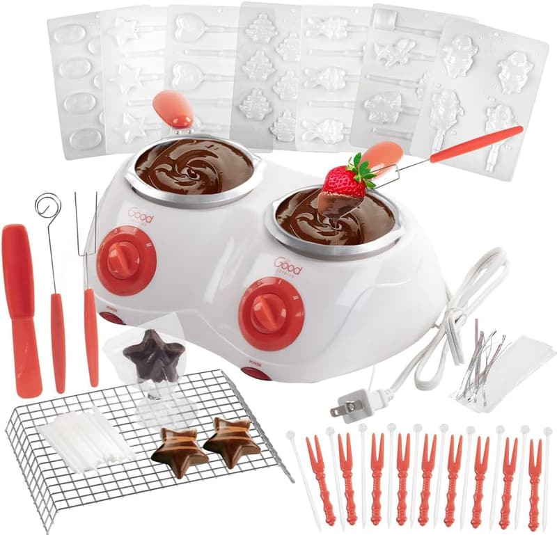 Father's Day Dual Electric Chocolate Melting Pot Set with 30 Accessories