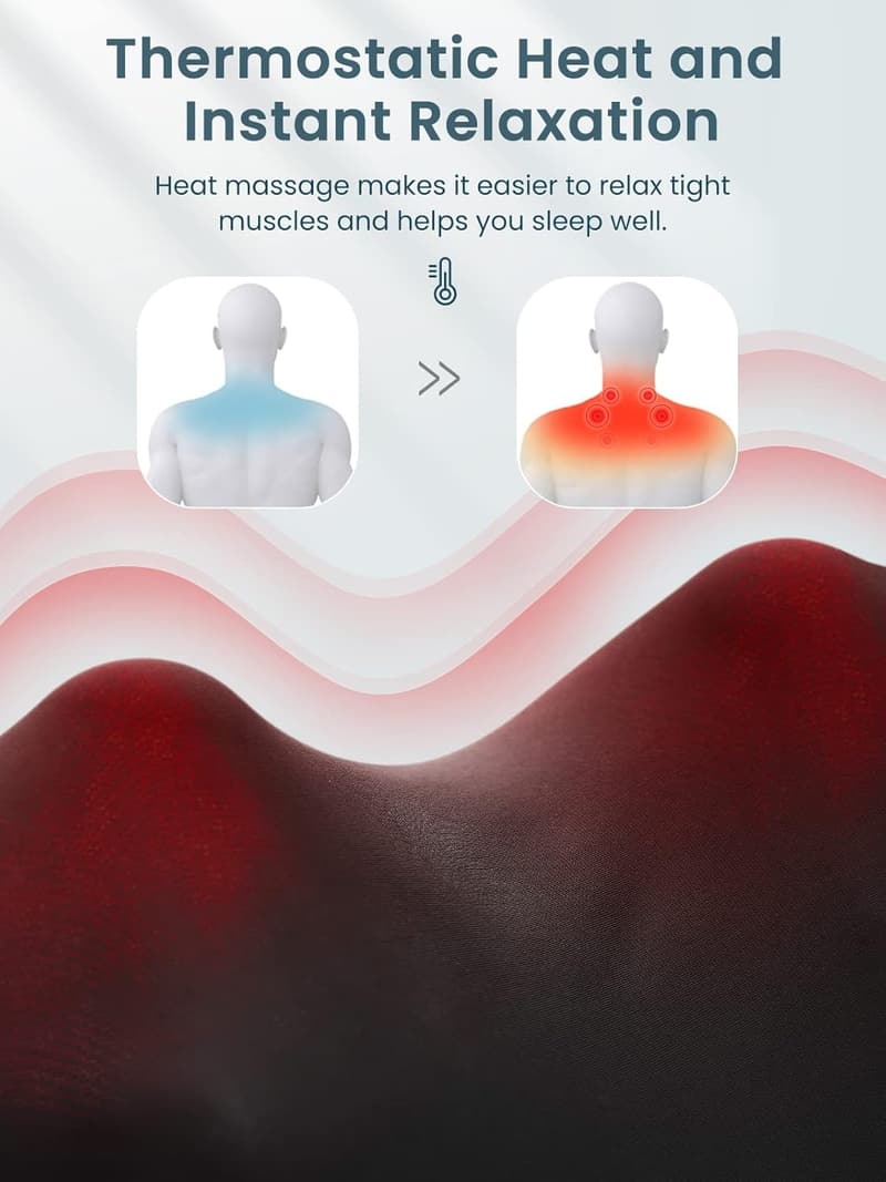 Shiatsu Neck and Back Massager with Heat for Pain Relief