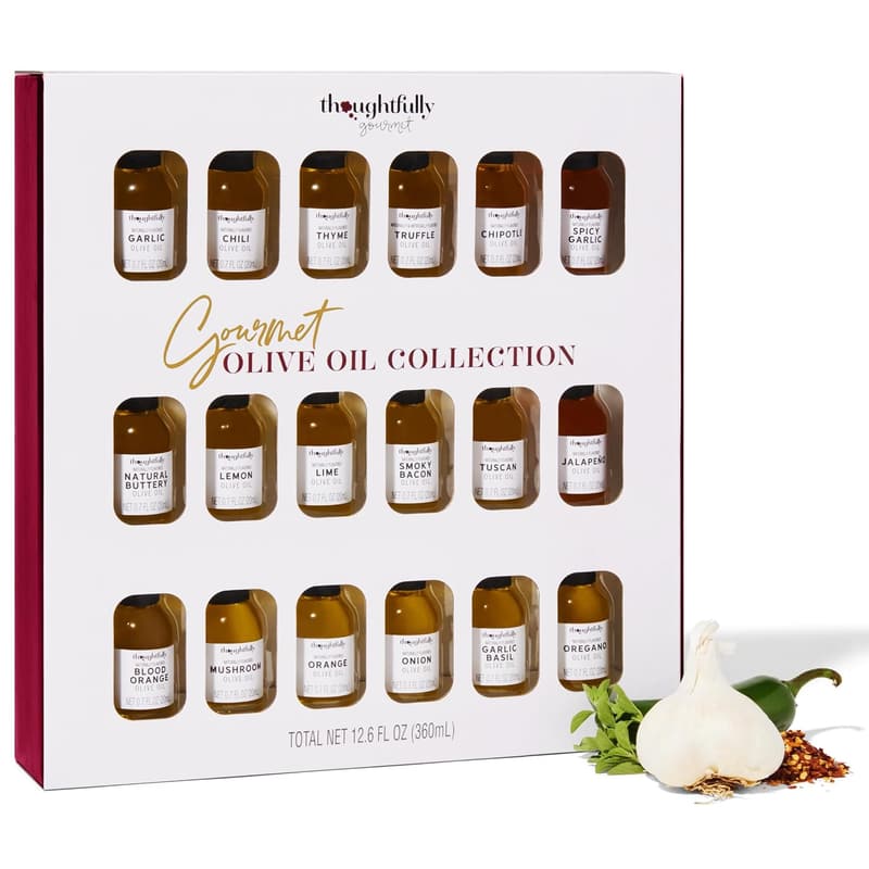 Gourmet Olive Oil Sampler Gift Set - 18 Uniquely Flavored Variety
