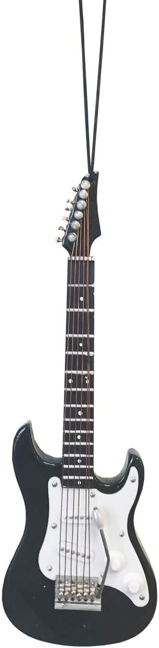Black Electric Guitar Christmas Ornament - 5 inches