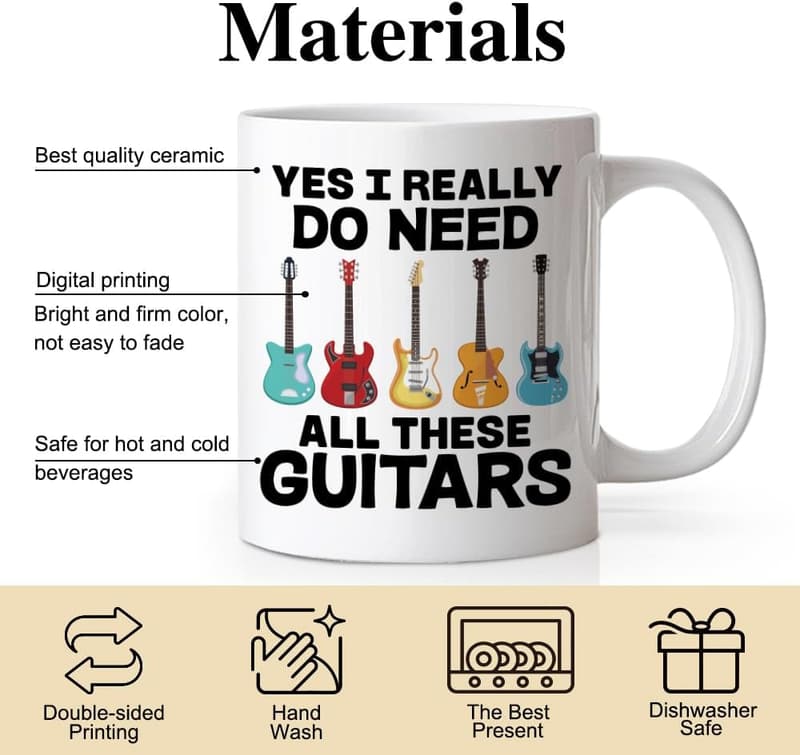 Funny Guitar Lover's Coffee Mug - Perfect Birthday Gift