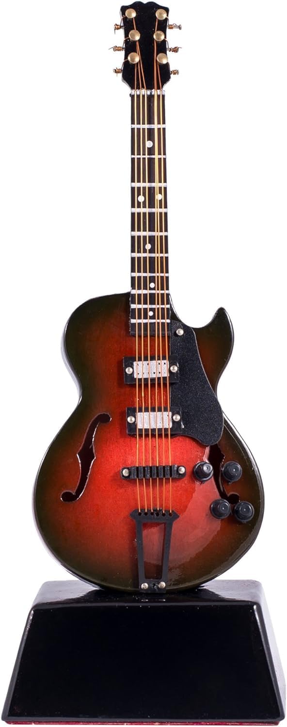 Miniature Electric Guitar Replica on Stand - 6 in.