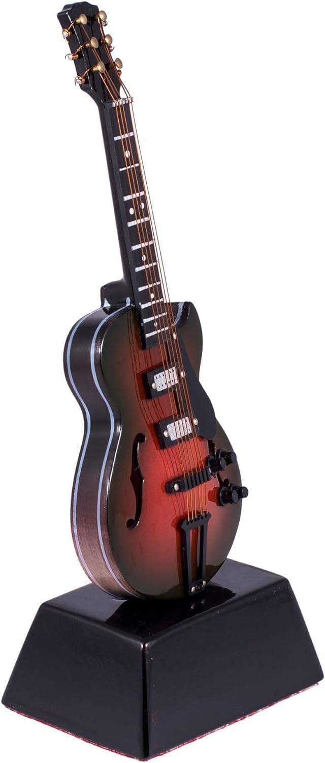 Miniature Electric Guitar Replica on Stand - 6 in.