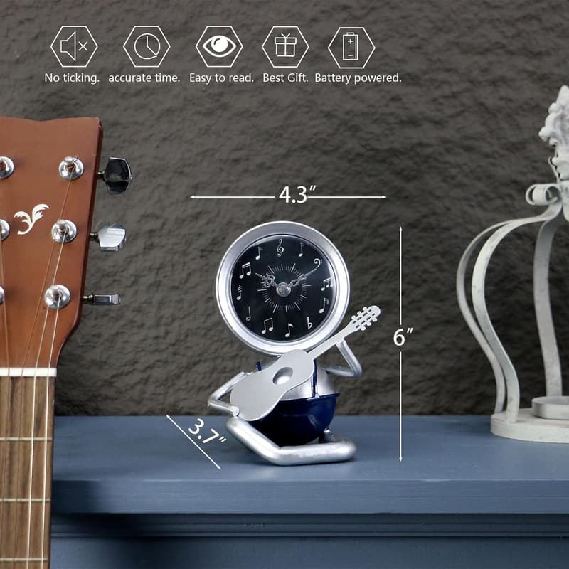Guitar Desk Clock for Music Teachers & Musicians