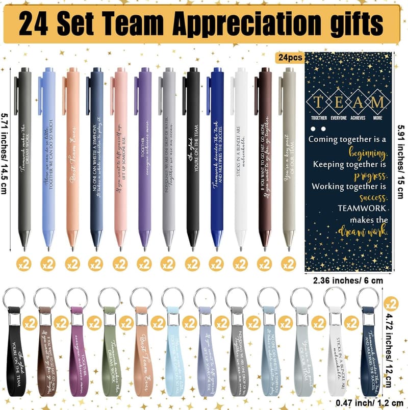 Employee Appreciation Gift Set: Silicone Keychains & Pens