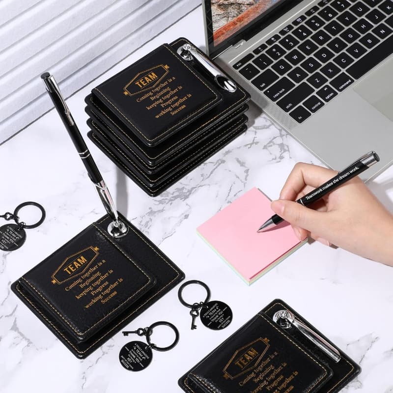 Employee Appreciation Bulk Gift Set: PU Leather Notepad & Pen