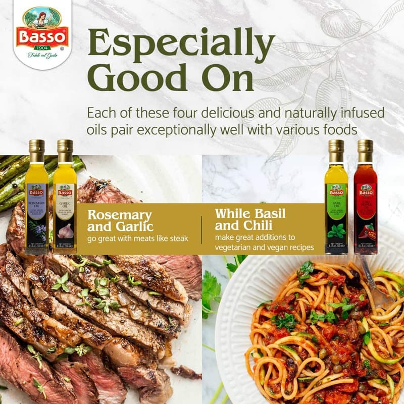 Infused Extra Virgin Olive Oil Gift Box Set - 4 Bottles
