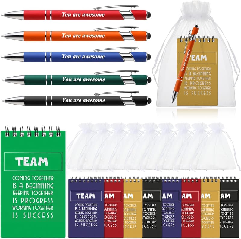 Employee Appreciation Gift Set: Ballpoint Pen & Motivational Notebook