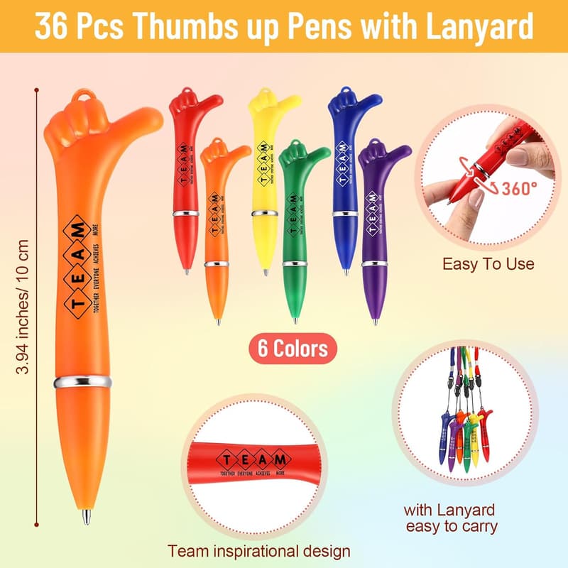 Team Building Appreciation Pens with Lanyard & Motivational Bookmarks