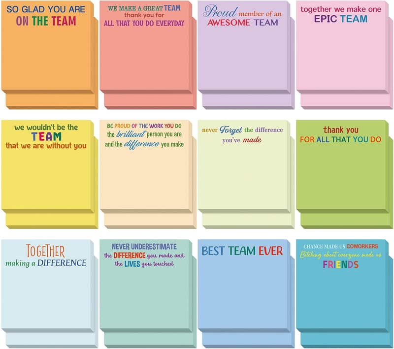Employee Appreciation Sticky Notes - 24 Inspirational Gifts