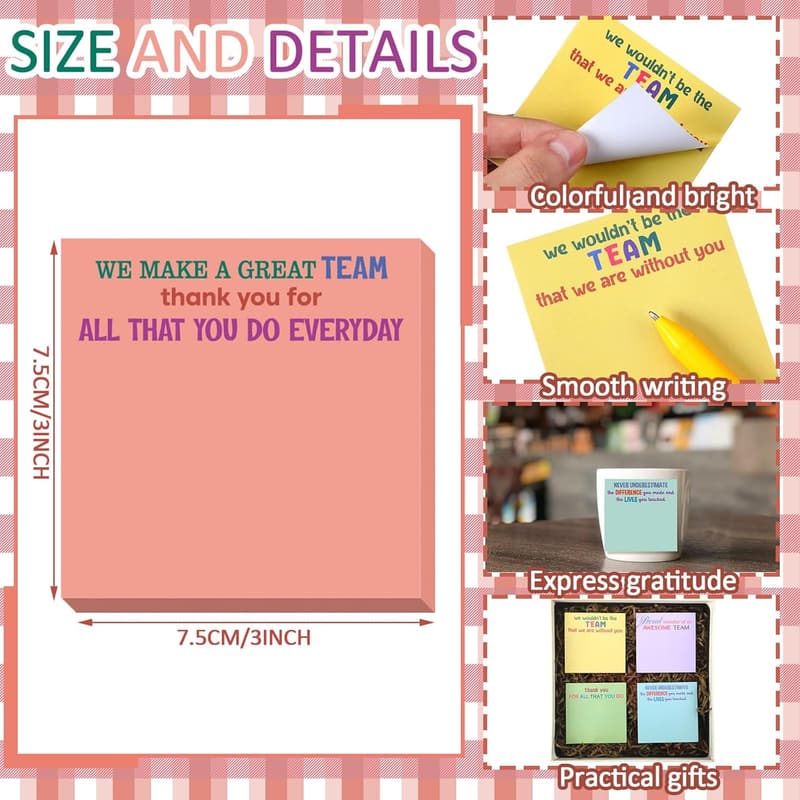 Employee Appreciation Sticky Notes - 24 Inspirational Gifts