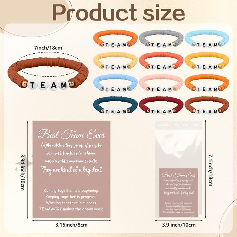 Employee Appreciation Beaded Bracelets with Thank You Cards - 24 Set