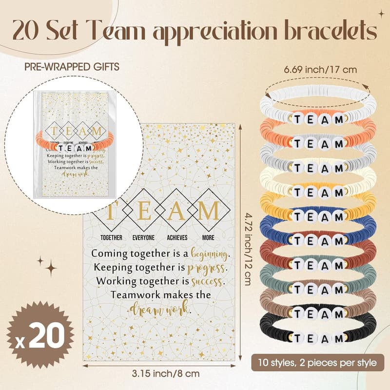 Employee Appreciation Bulk Inspirational Beaded Bracelets Set