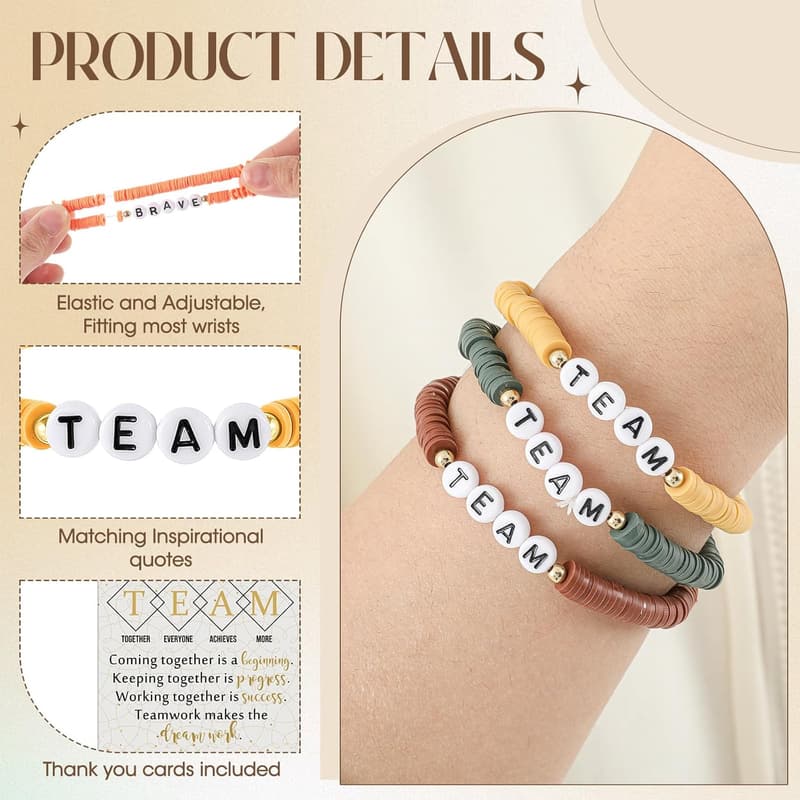 Employee Appreciation Bulk Inspirational Beaded Bracelets Set