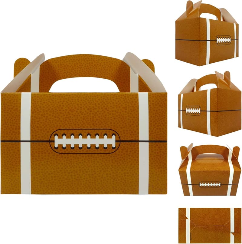 Football Party Favor Boxes Set (24 Pcs) | Sports Theme Treats