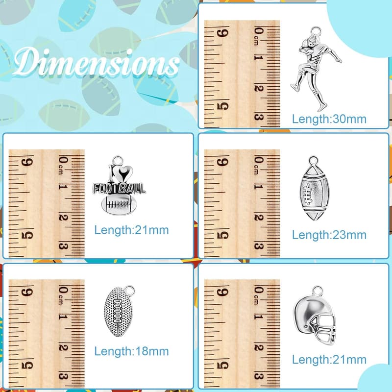 Football Charms Beads Pendants for DIY Jewelry Making