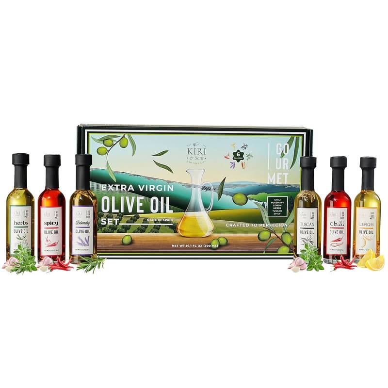 Gourmet Olive Oil Sampler Gift Set – 6 Premium Flavors