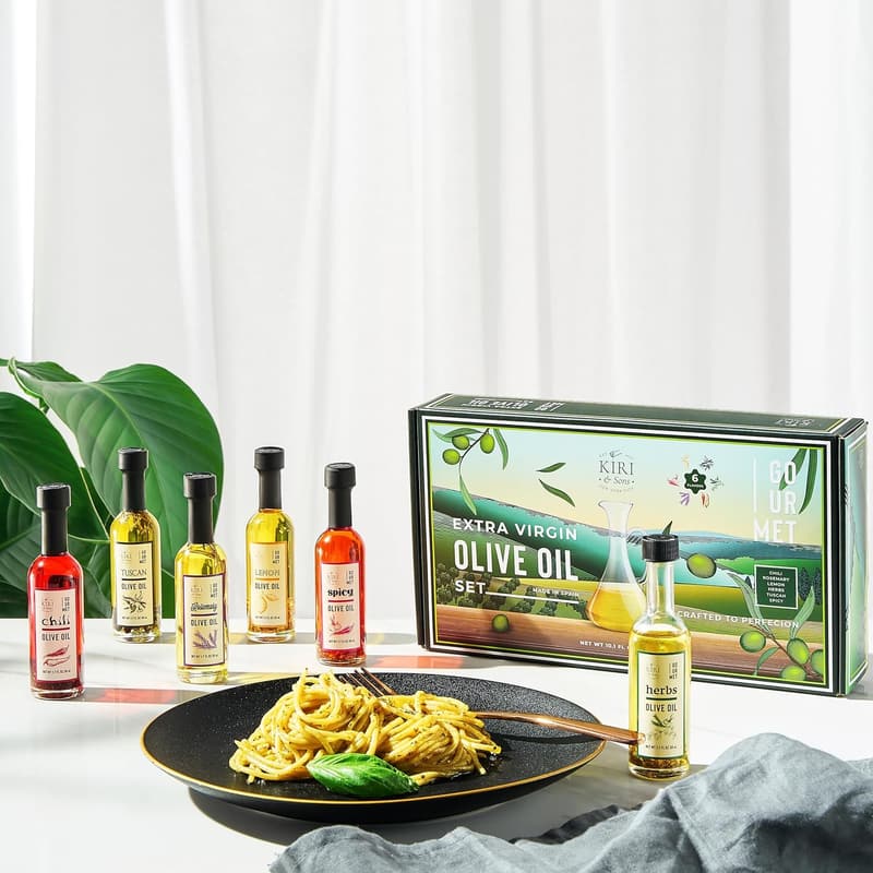 Gourmet Olive Oil Sampler Gift Set – 6 Premium Flavors