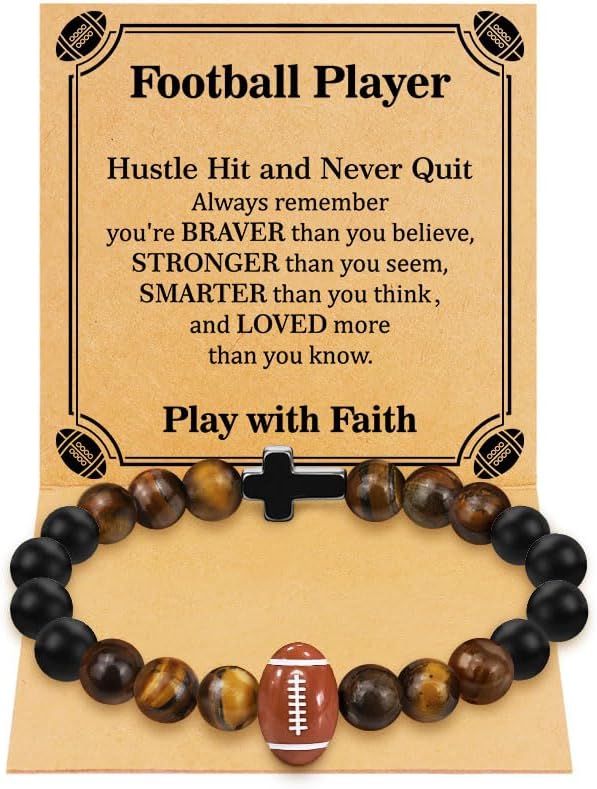 Sports Bracelet Gift for Teens - Volleyball, Softball, Soccer, Football