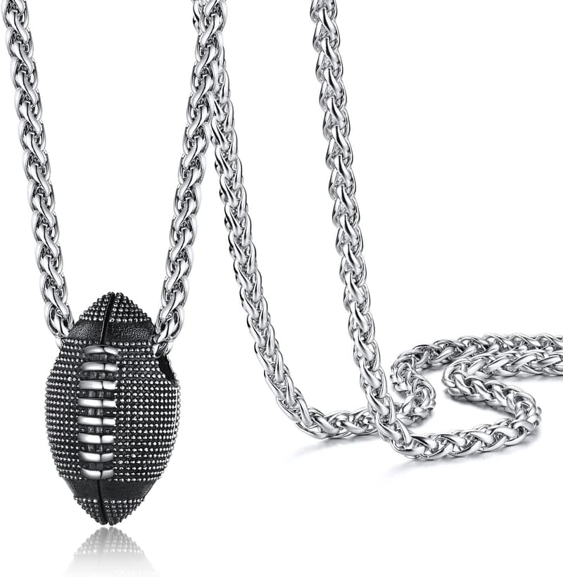 Men's Sports Necklace - 316L Stainless Steel Ball Pendant, 22