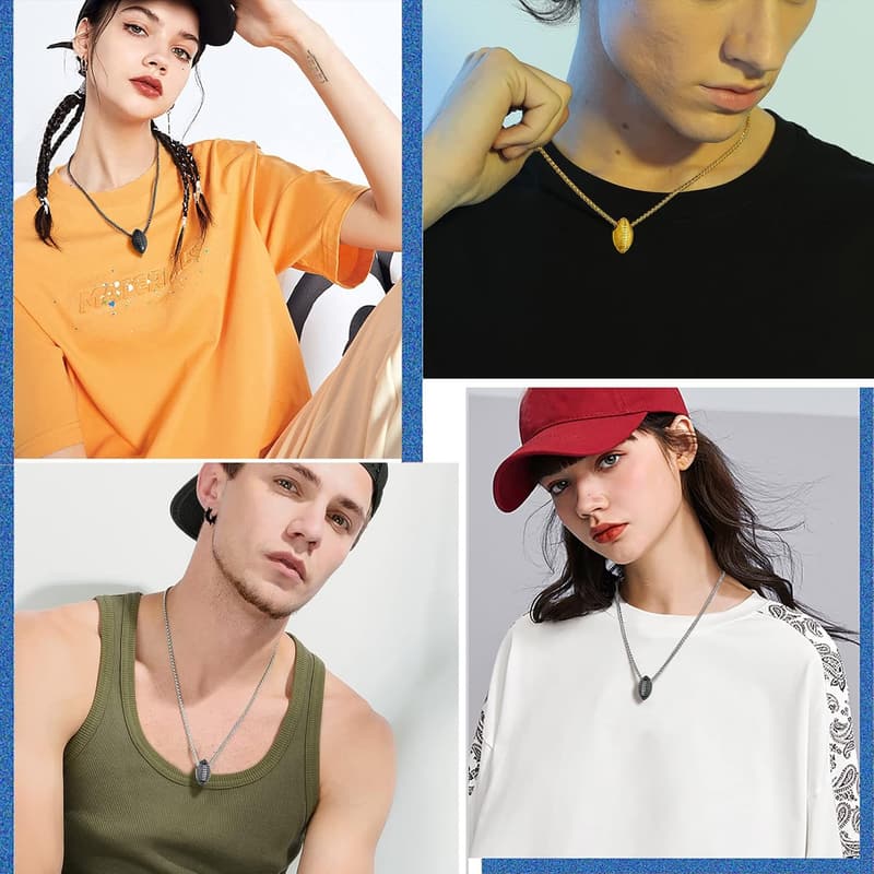 Men's Sports Necklace - 316L Stainless Steel Ball Pendant, 22