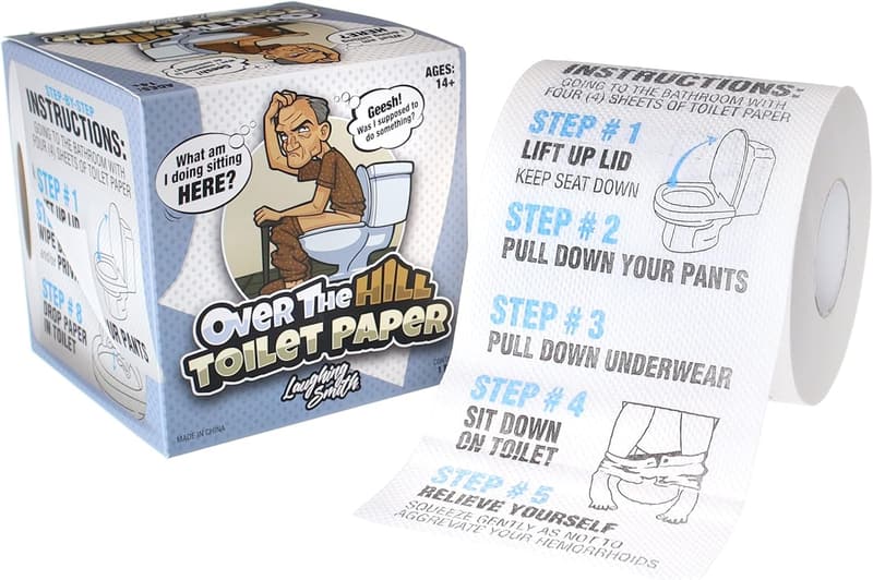 Birthday Gag Gift: Over the Hill Novelty Toilet Paper