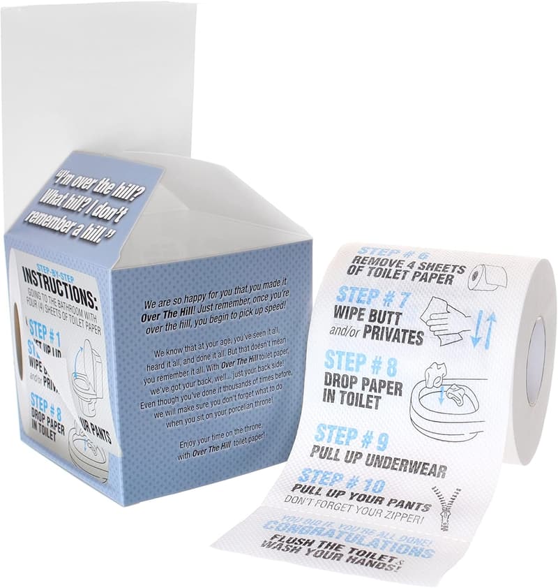 Birthday Gag Gift: Over the Hill Novelty Toilet Paper