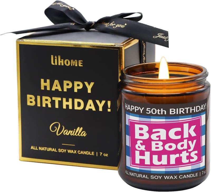 50th Birthday Funny Candle – Natural Soy Wax, Vanilla Scented
