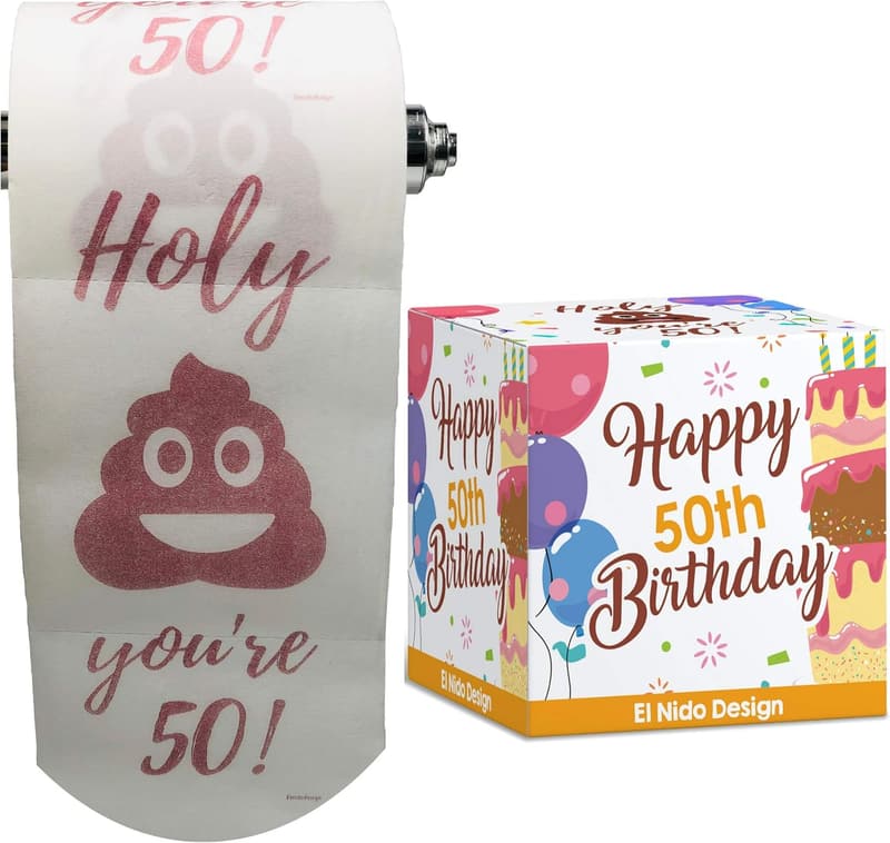50th Birthday Prank Toilet Paper - Funny Gag Gift for Couples