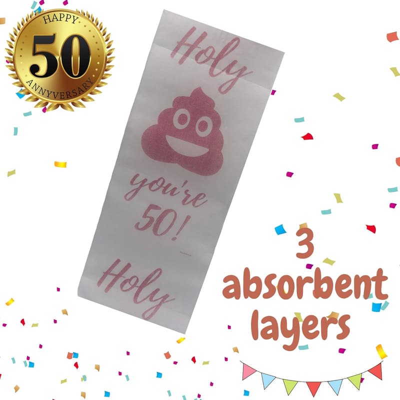 50th Birthday Prank Toilet Paper - Funny Gag Gift for Couples