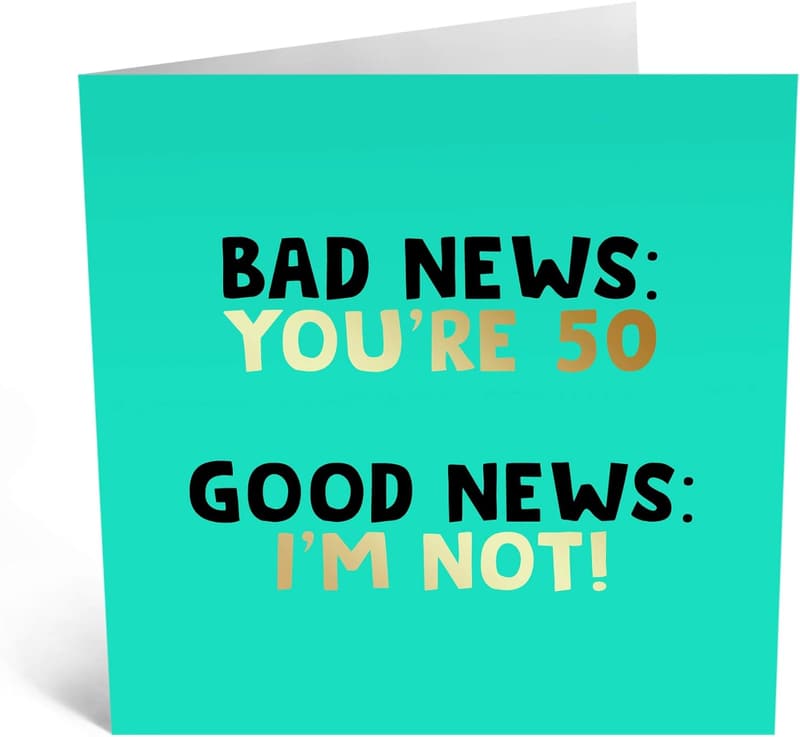50th Birthday Card for Women - 'Bad News You're 50'