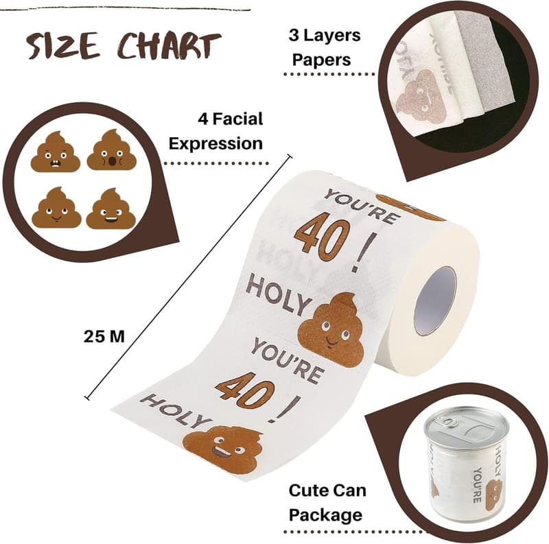 Funny Toilet Paper Gag Gift for Boys and Girls Birthdays