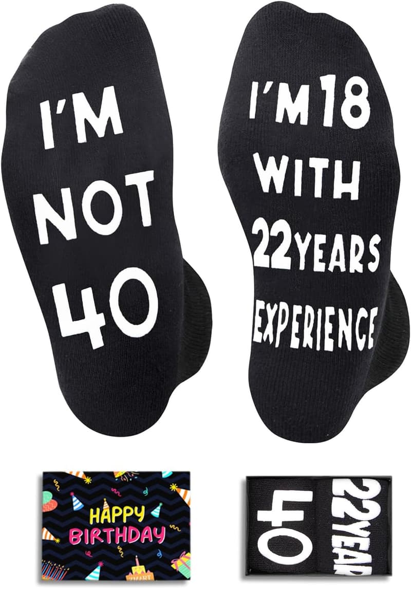 40th Birthday Socks for Men and Women - Fun Gift for 1983 Birth Year