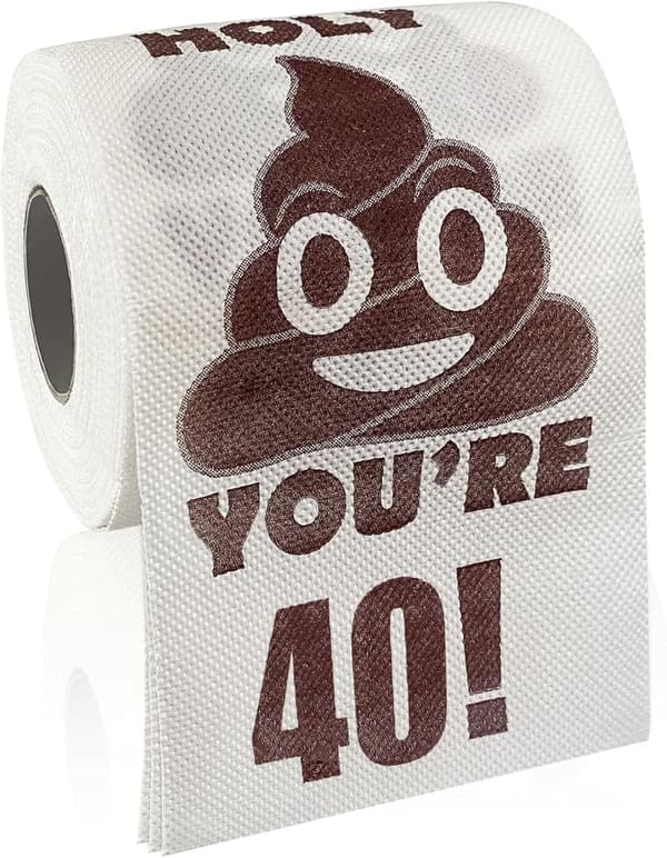 40th Birthday Funny Toilet Paper Roll Gag Gift