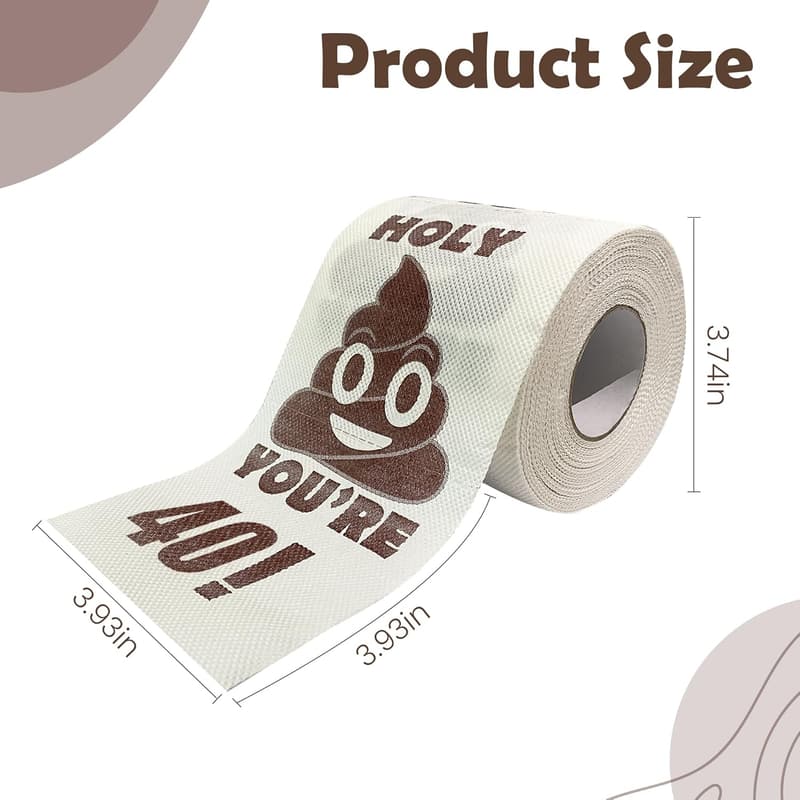 40th Birthday Funny Toilet Paper Roll Gag Gift