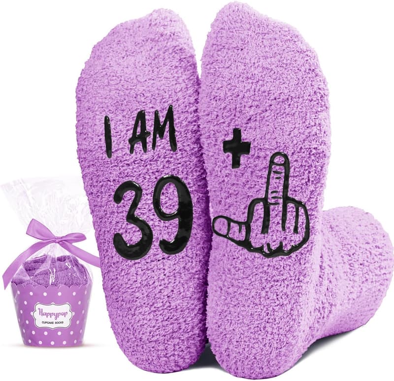 40th Birthday Gift - Fuzzy Socks for Women