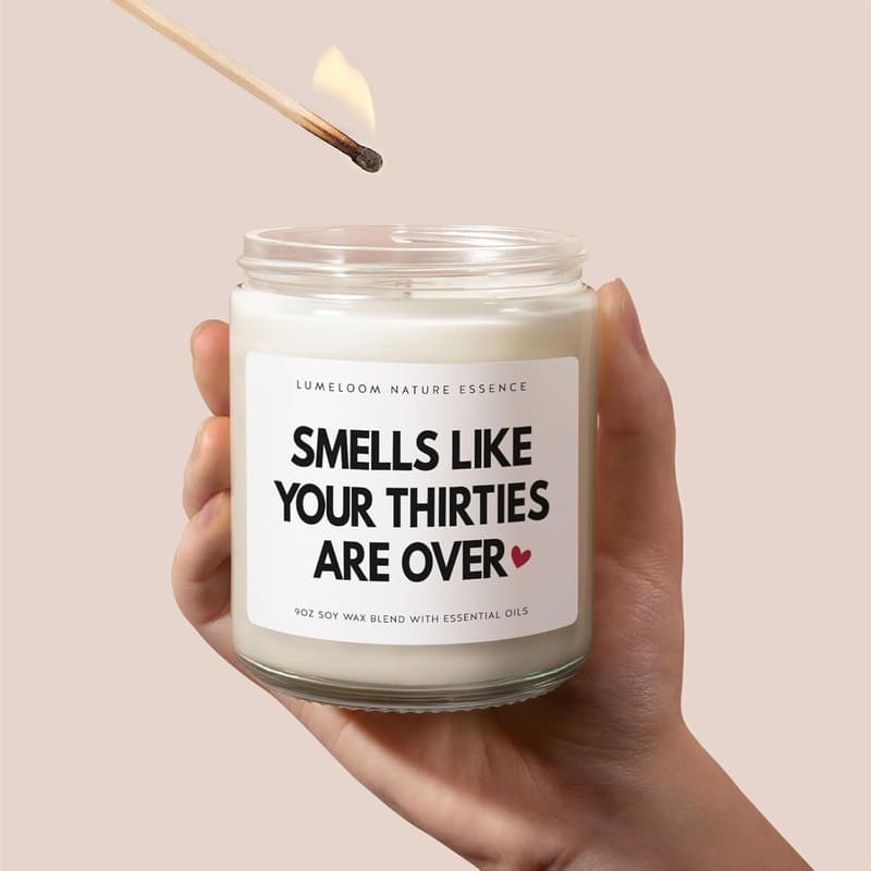 40th Birthday Lavender Scented Soy Candle - 9oz Gift for Women
