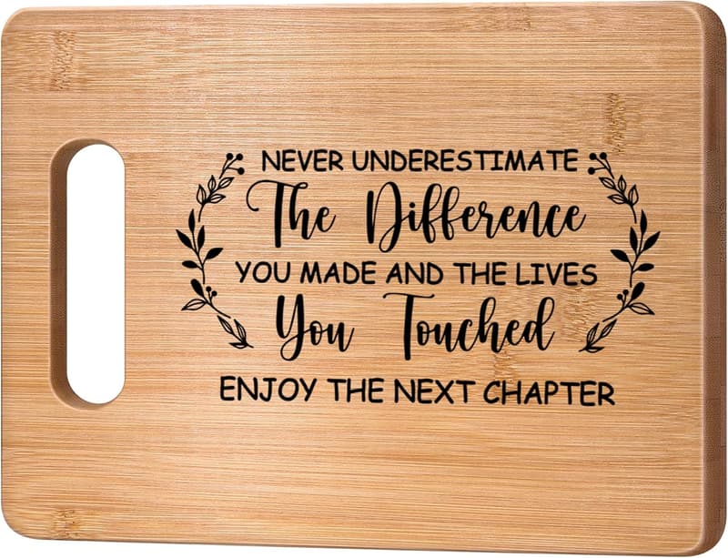 Retirement Gift: Personalized Bamboo Cutting Board for Women