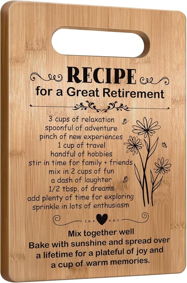 Retirement Cutting Board Gift for Women, 2025