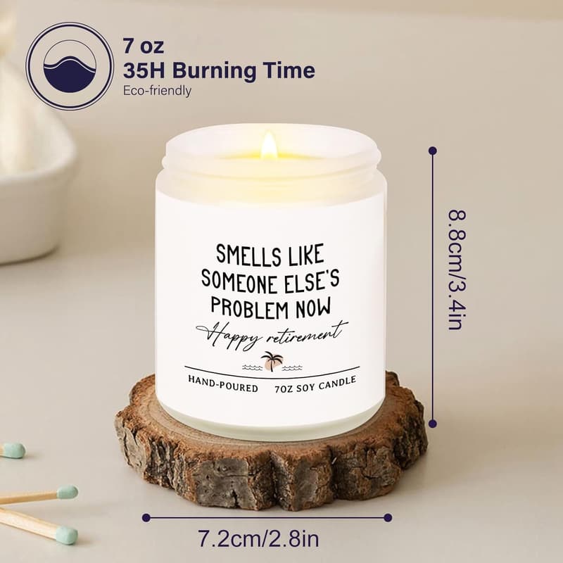 Handmade Lavender Scented Candle for Retirement Gifts - 7oz