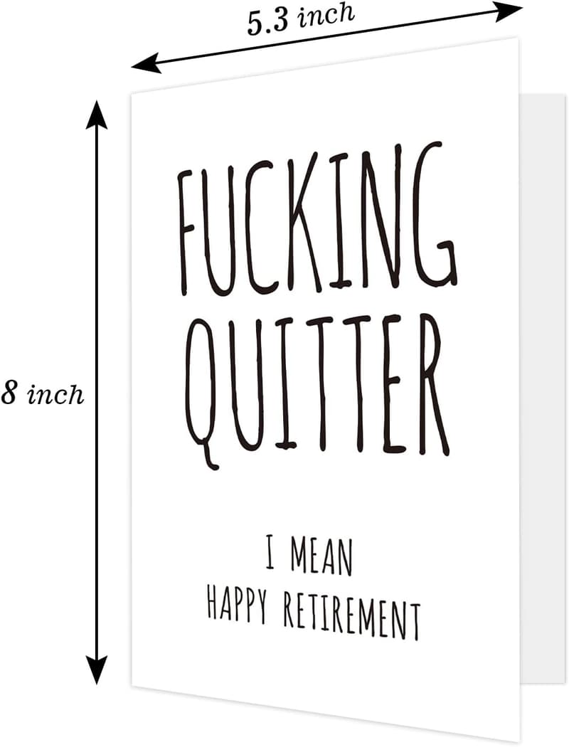 Funny Retirement Card for Coworker - Humor Gift for Him/Her
