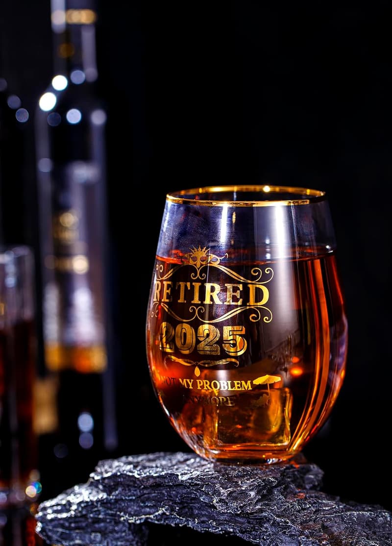 Retirement Gift - Personalized Stemless Wine Glass for Coworkers