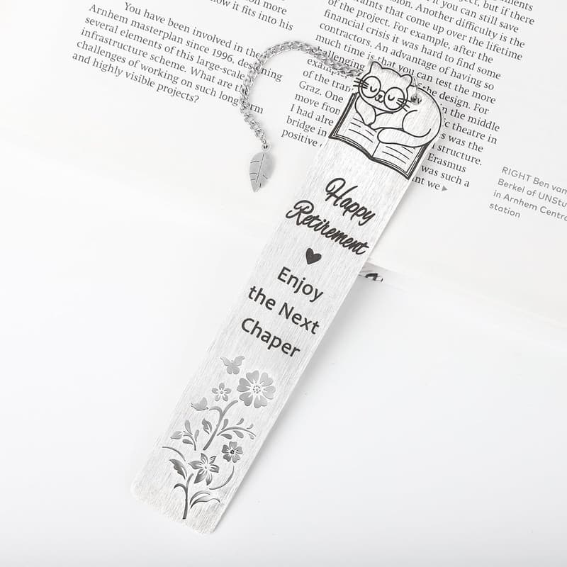 Retirement Bookmark Gift for Teachers & Friends, Cat Shape