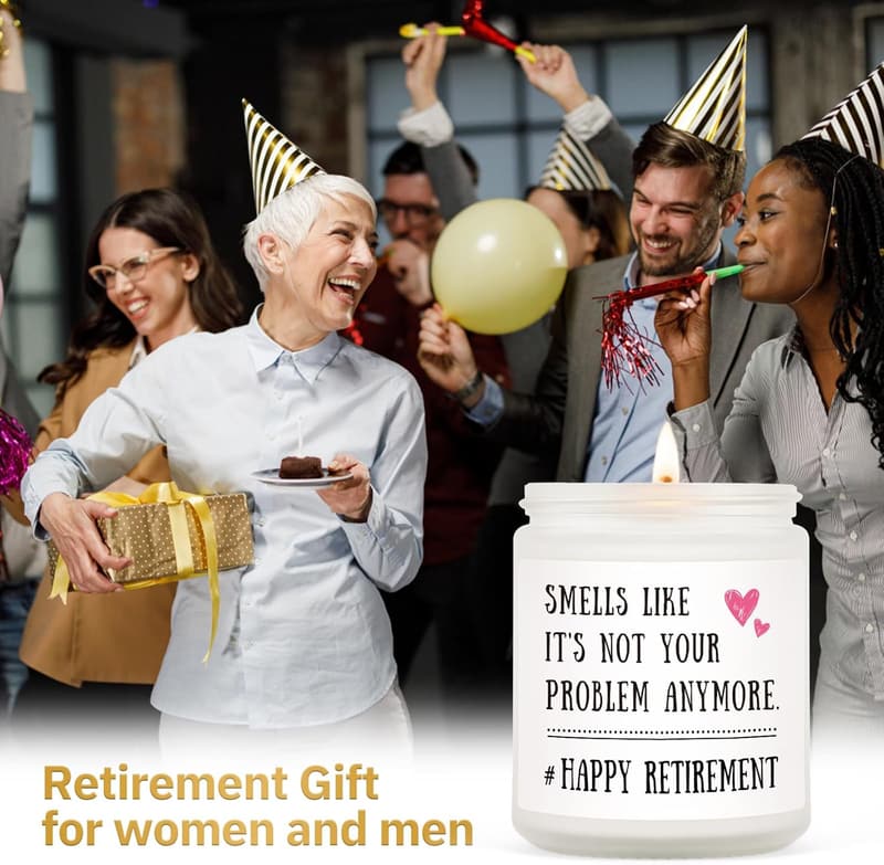 Funny Retired Candle - Handmade Retirement Gift for Women