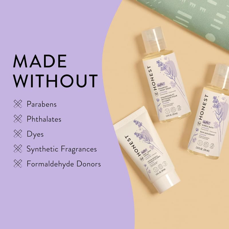 Travel Size Lavender Bathtime Essentials Gift Set for Babies